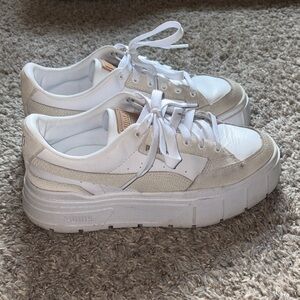 Puma Cream and White Platform Sneakers